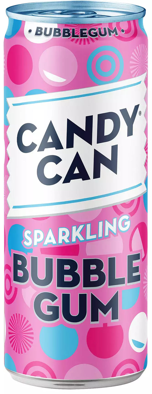 Candy Can Bubblegum Sugar Free Sparkling Soda 330 ml