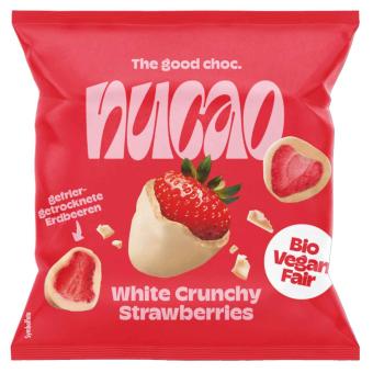 nucao Schokofrüchte White Crunchy Strawberries Bio 50g